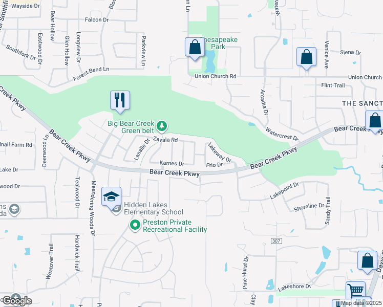 map of restaurants, bars, coffee shops, grocery stores, and more near 604 Burnet Drive in Keller