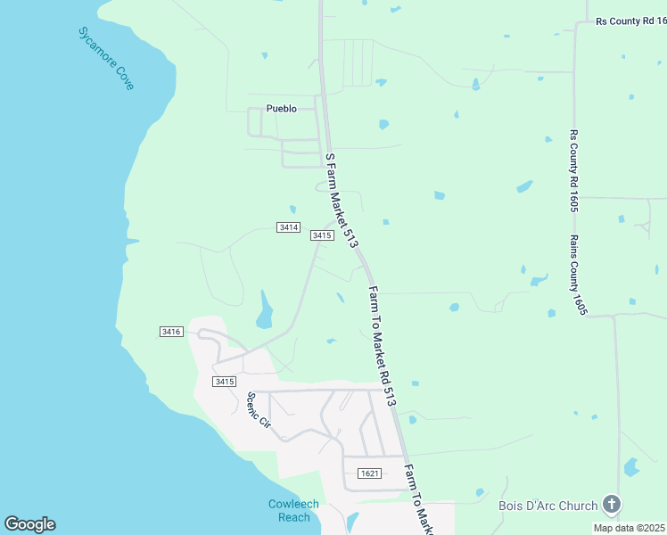 map of restaurants, bars, coffee shops, grocery stores, and more near 3422 County Road 3415 in Lone Oak