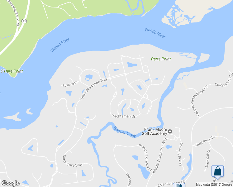 map of restaurants, bars, coffee shops, grocery stores, and more near 2949 Yachtsman Drive in Mount Pleasant