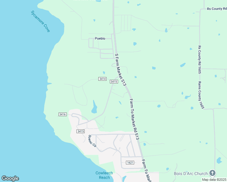 map of restaurants, bars, coffee shops, grocery stores, and more near 3422 County Road 3415 in Lone Oak