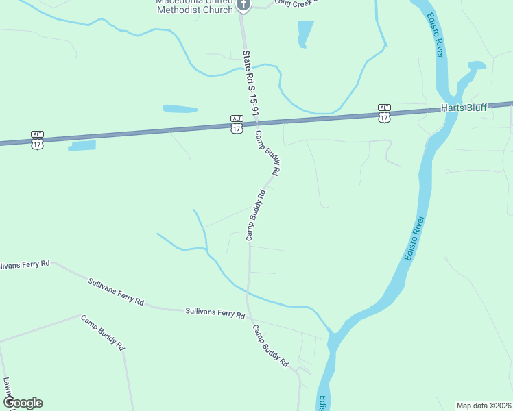 map of restaurants, bars, coffee shops, grocery stores, and more near 340 Camp Buddy Road in Ridgeville