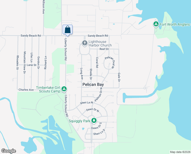 map of restaurants, bars, coffee shops, grocery stores, and more near 1625 Coral Road in Azle