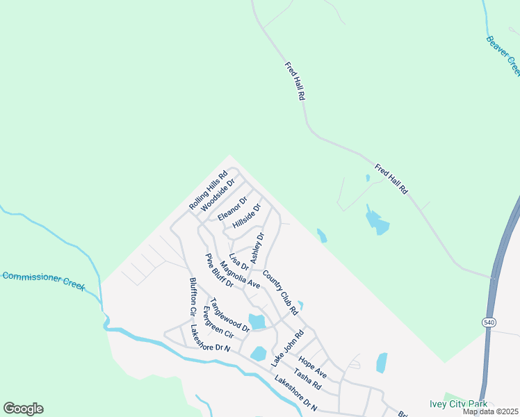 map of restaurants, bars, coffee shops, grocery stores, and more near 118 Hillside Drive in Ivey