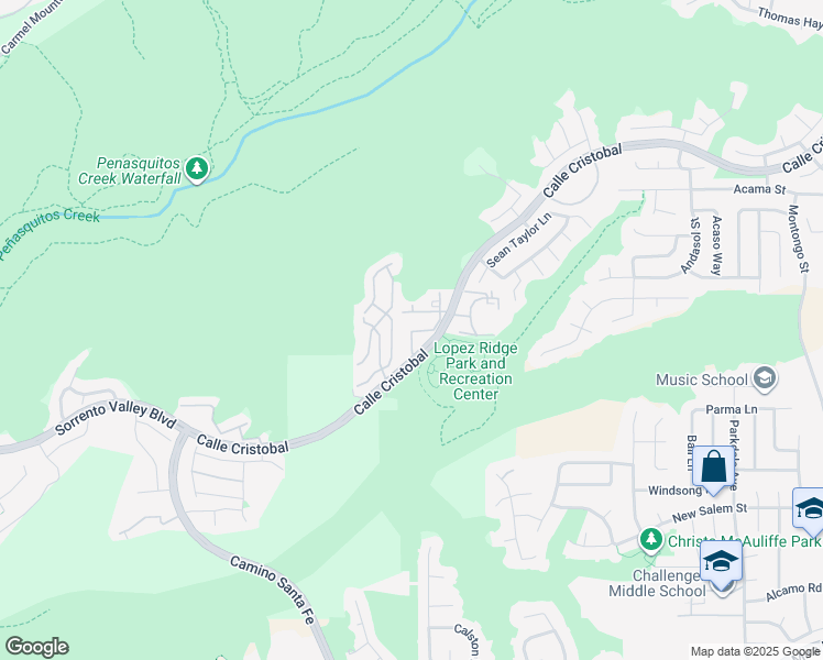 map of restaurants, bars, coffee shops, grocery stores, and more near 7370 Calle Cristobal in San Diego