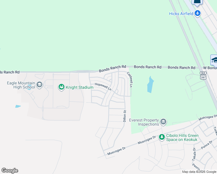 map of restaurants, bars, coffee shops, grocery stores, and more near 11004 Kinston Street in Fort Worth