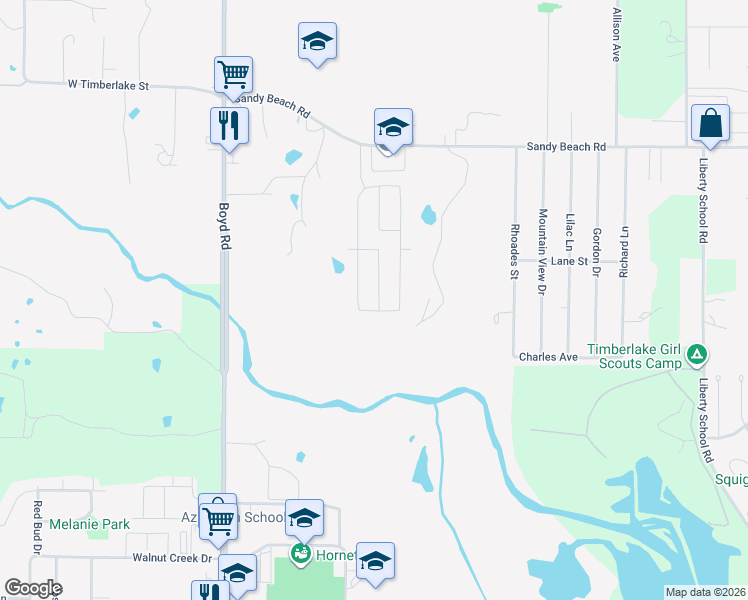 map of restaurants, bars, coffee shops, grocery stores, and more near 216 Rhoades Street in Azle