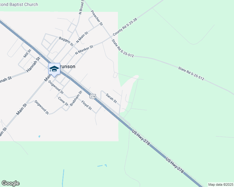 map of restaurants, bars, coffee shops, grocery stores, and more near 24 Mary Street in Brunson