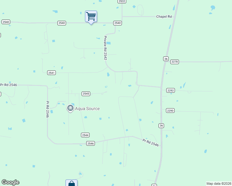 map of restaurants, bars, coffee shops, grocery stores, and more near 8379 Alice Circle in Quinlan