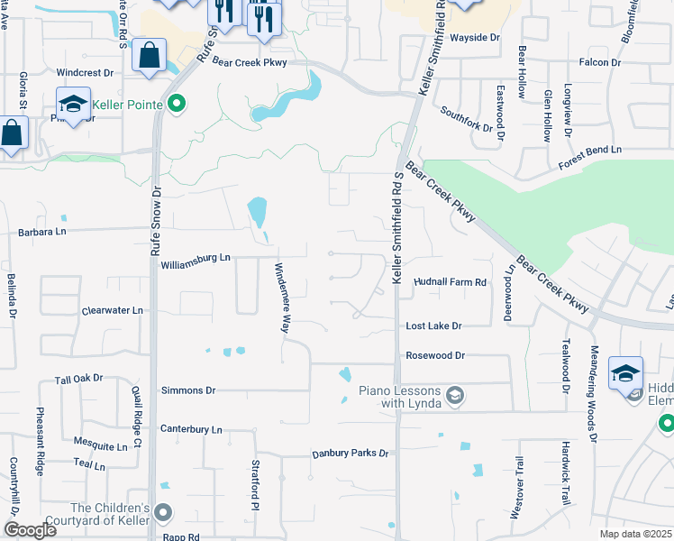 map of restaurants, bars, coffee shops, grocery stores, and more near 1400 Micah Way in Keller