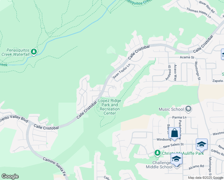 map of restaurants, bars, coffee shops, grocery stores, and more near 7335 Calle Cristobal in San Diego