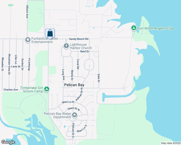 map of restaurants, bars, coffee shops, grocery stores, and more near 1712 Pelican Drive North in Azle
