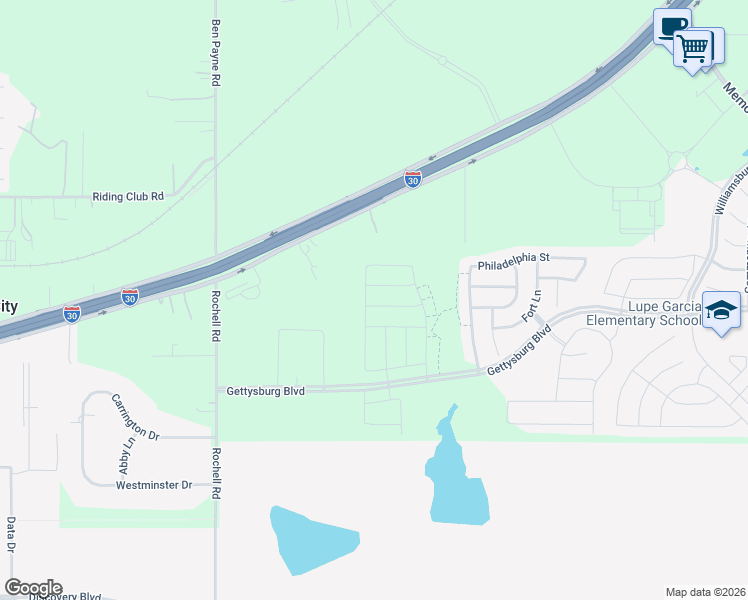 map of restaurants, bars, coffee shops, grocery stores, and more near 3010 Interstate 30 in Rockwall