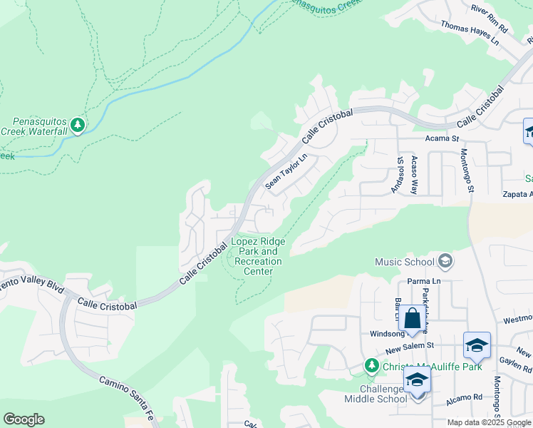 map of restaurants, bars, coffee shops, grocery stores, and more near 7349 Calle Cristobal in San Diego