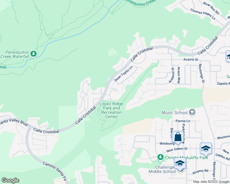 map of restaurants, bars, coffee shops, grocery stores, and more near 7349 Calle Cristobal in San Diego
