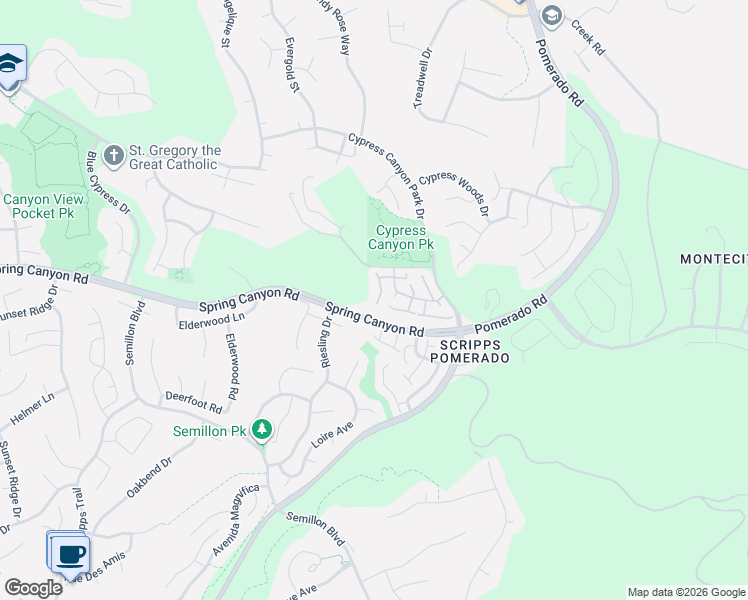 map of restaurants, bars, coffee shops, grocery stores, and more near 11012 Caminito Dulce in San Diego