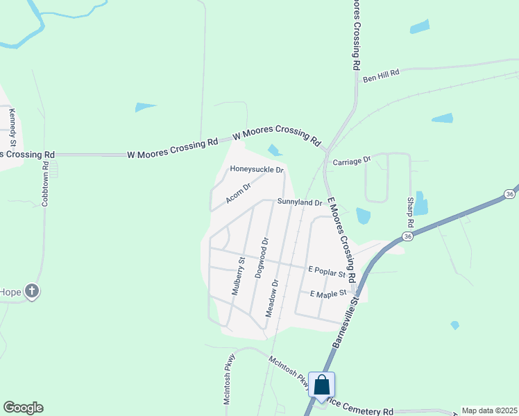 map of restaurants, bars, coffee shops, grocery stores, and more near 518 Sunnyland Drive in Thomaston