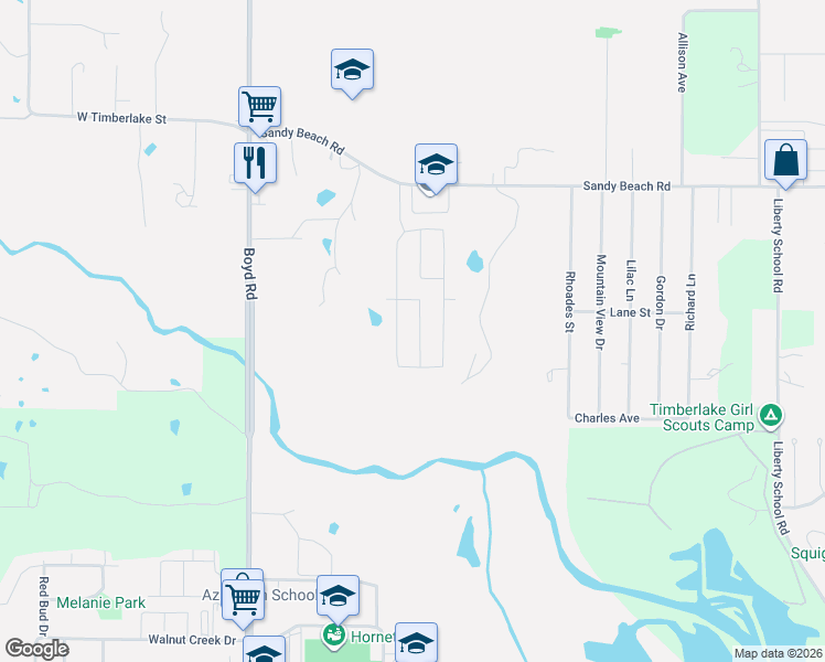 map of restaurants, bars, coffee shops, grocery stores, and more near 400 Sandy Beach Road in Azle
