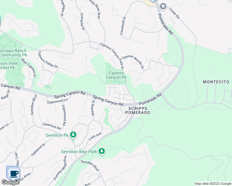 map of restaurants, bars, coffee shops, grocery stores, and more near 12364 Caminito Vibrante in San Diego