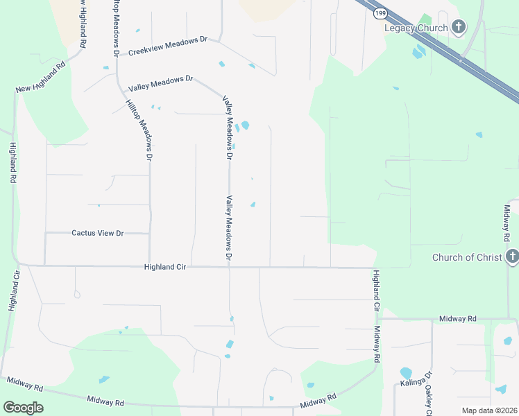 map of restaurants, bars, coffee shops, grocery stores, and more near 153 Clay Court in Springtown