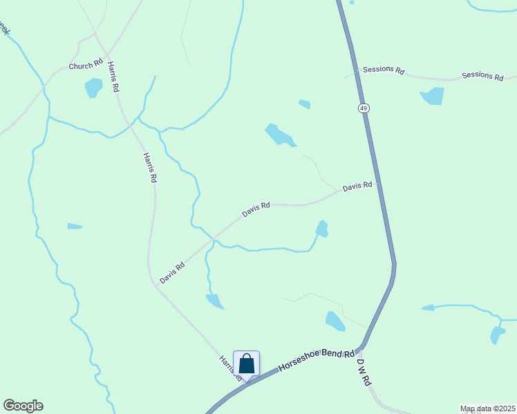 map of restaurants, bars, coffee shops, grocery stores, and more near Davis Road in Tallapoosa County