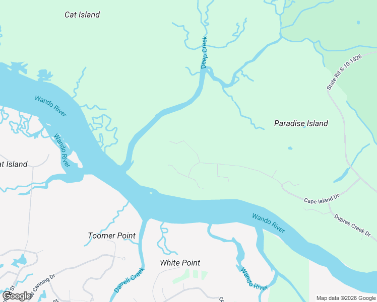 map of restaurants, bars, coffee shops, grocery stores, and more near 1471 Cat Island Parkway in Awendaw