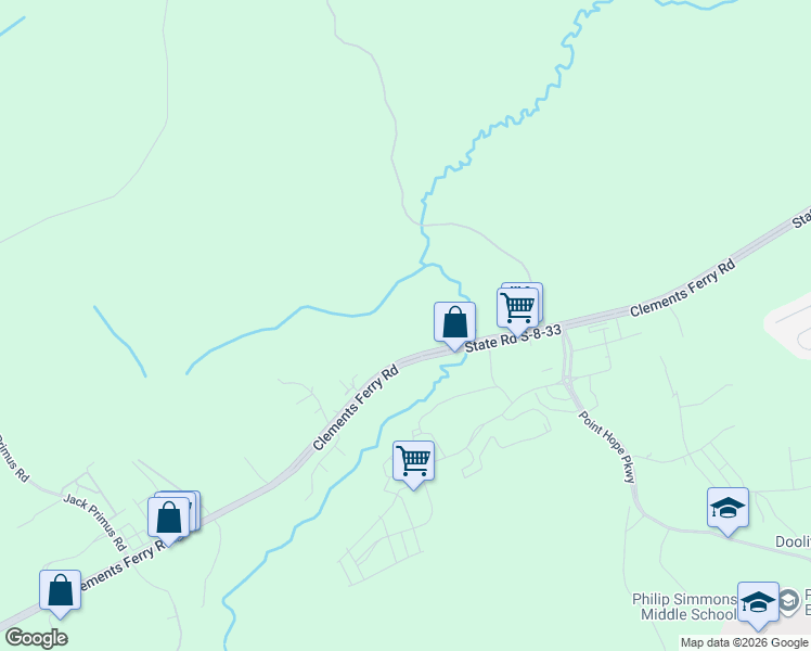 map of restaurants, bars, coffee shops, grocery stores, and more near 1759 Clements Ferry Road in Charleston