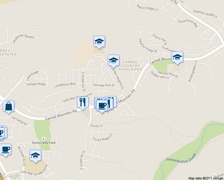 map of restaurants, bars, coffee shops, grocery stores, and more near 4696 Calle Mar De Armonia in San Diego