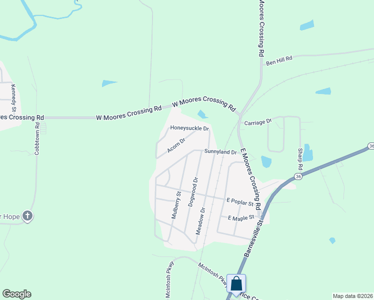 map of restaurants, bars, coffee shops, grocery stores, and more near 518 Sunnyland Drive in Thomaston