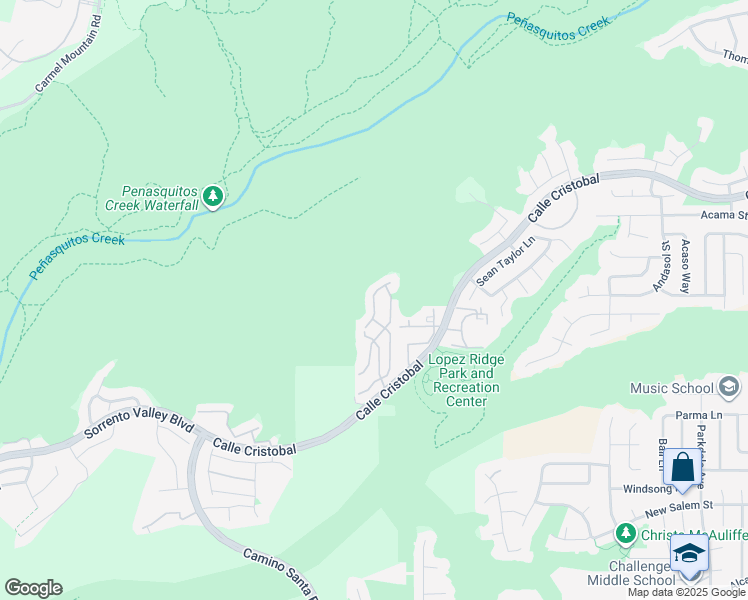 map of restaurants, bars, coffee shops, grocery stores, and more near 11265 Caminito Aclara in San Diego