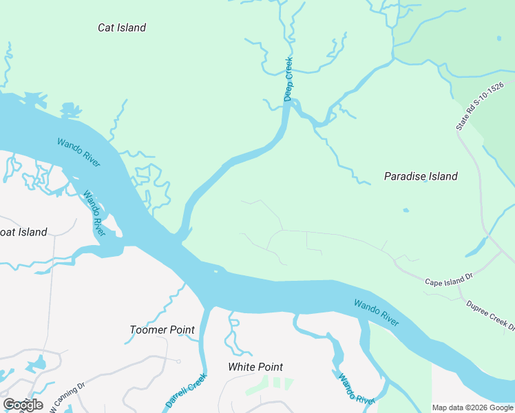 map of restaurants, bars, coffee shops, grocery stores, and more near 1471 Cat Island Parkway in Awendaw