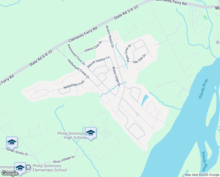 map of restaurants, bars, coffee shops, grocery stores, and more near 1140 Peninsula Cove Drive in Charleston