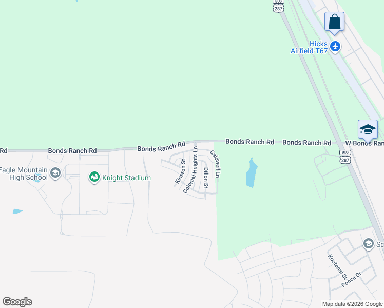 map of restaurants, bars, coffee shops, grocery stores, and more near 11017 Colonial Heights Lane in Fort Worth