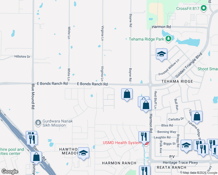 map of restaurants, bars, coffee shops, grocery stores, and more near 1700-1798 W Hicks Rd in Fort Worth