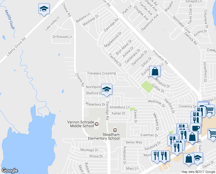 map of restaurants, bars, coffee shops, grocery stores, and more near 7214 Danridge in Rowlett