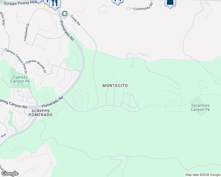 map of restaurants, bars, coffee shops, grocery stores, and more near 11397 Fortino Point in San Diego