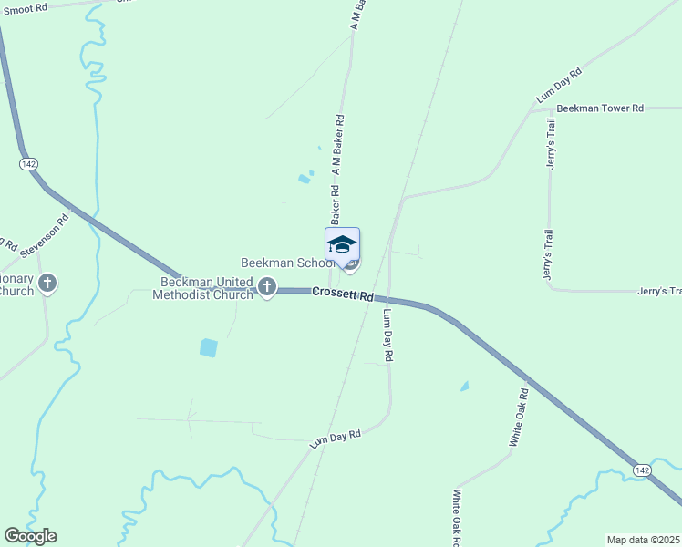 map of restaurants, bars, coffee shops, grocery stores, and more near 15190 A M Baker Road in Bastrop