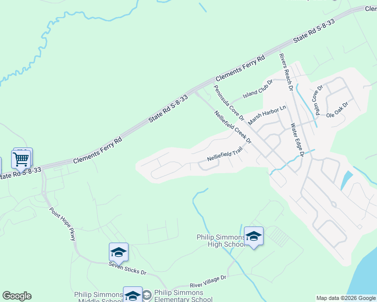 map of restaurants, bars, coffee shops, grocery stores, and more near 348 Cypress Walk Way in Wando