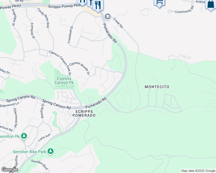map of restaurants, bars, coffee shops, grocery stores, and more near 11354 Legacy Terrace in San Diego