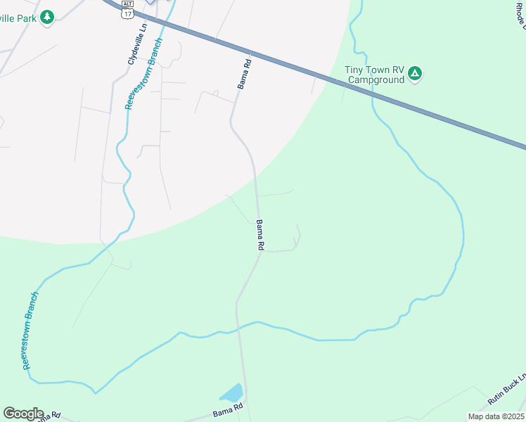 map of restaurants, bars, coffee shops, grocery stores, and more near 2710 Bama Road in Cottageville