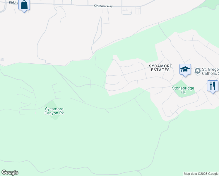 map of restaurants, bars, coffee shops, grocery stores, and more near 14388 Old Creek Road in San Diego