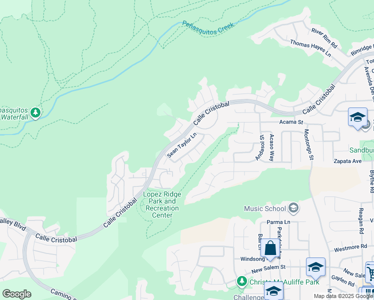 map of restaurants, bars, coffee shops, grocery stores, and more near 7444 Mason Heights Lane in San Diego