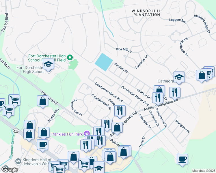 map of restaurants, bars, coffee shops, grocery stores, and more near 116 Cedar Grove Drive in Charleston