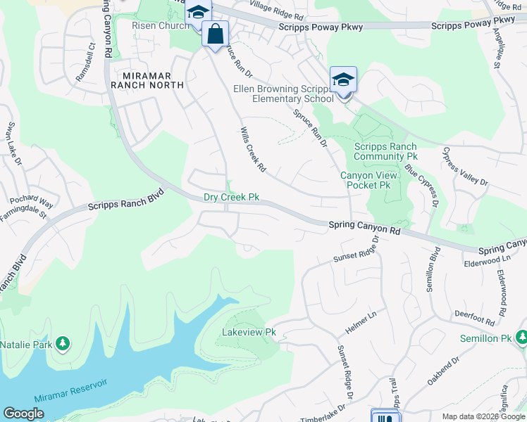 map of restaurants, bars, coffee shops, grocery stores, and more near 11252 Gatemoore Way in San Diego