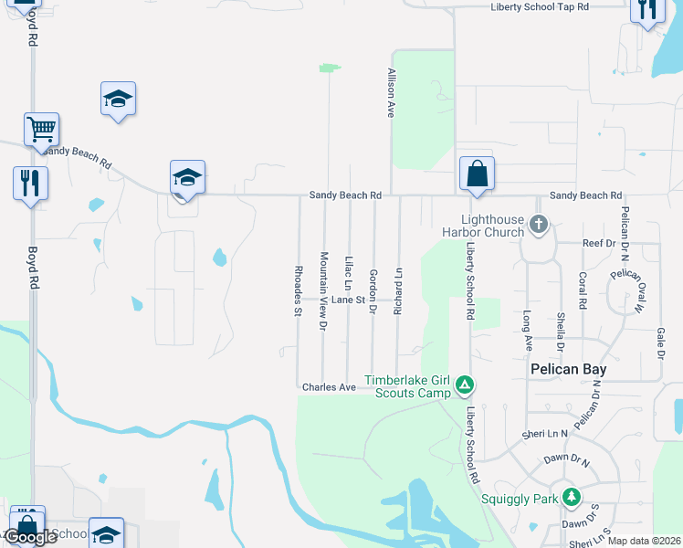 map of restaurants, bars, coffee shops, grocery stores, and more near 145 Lilac Lane in Azle