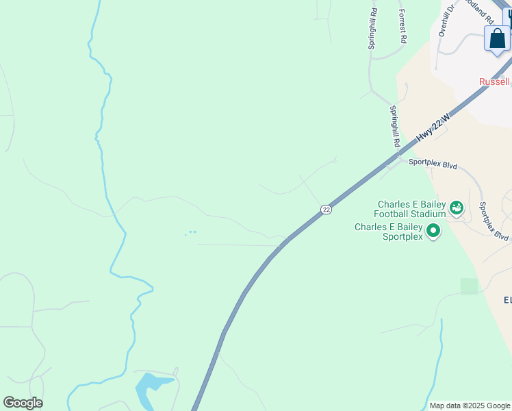 map of restaurants, bars, coffee shops, grocery stores, and more near 2697 Oakwoods Lane in Alexander City