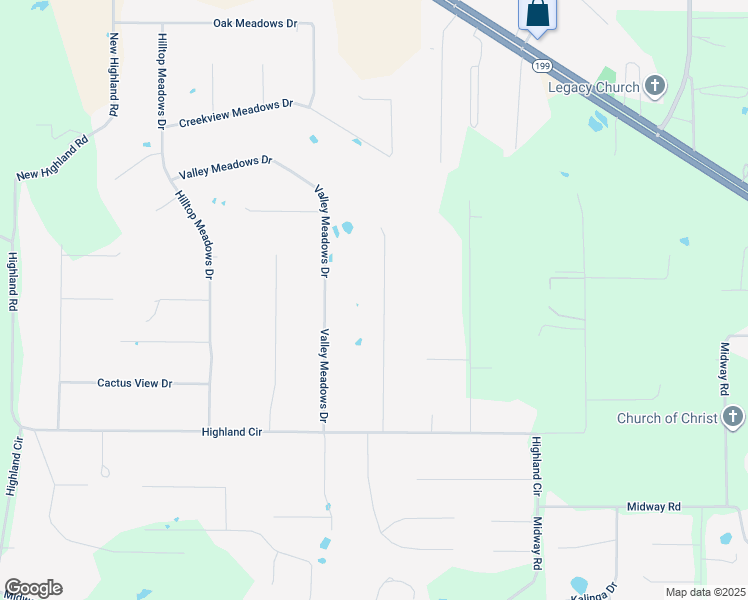 map of restaurants, bars, coffee shops, grocery stores, and more near 177 Clay Court in Springtown