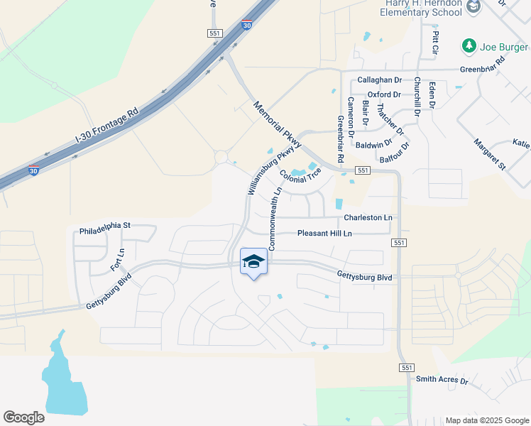 map of restaurants, bars, coffee shops, grocery stores, and more near 204 Charleston Lane in Royse City