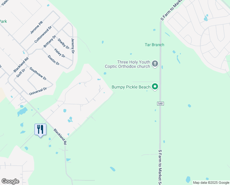 map of restaurants, bars, coffee shops, grocery stores, and more near 698 Hightower Lane in Royse City