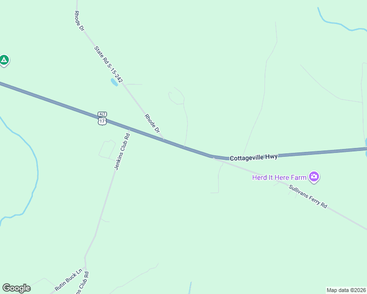 map of restaurants, bars, coffee shops, grocery stores, and more near 337 U.S. 17 Alternate in Cottageville
