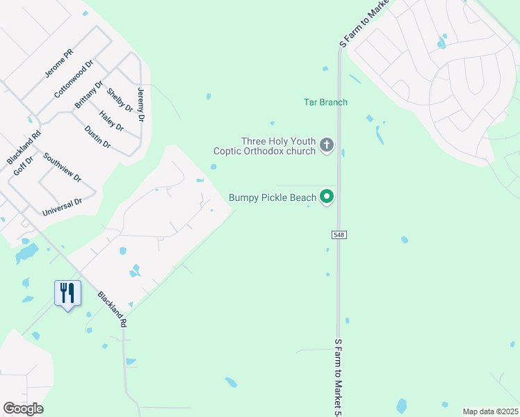 map of restaurants, bars, coffee shops, grocery stores, and more near 698 Hightower Lane in Royse City